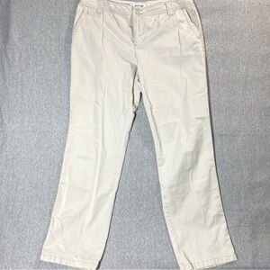 St Johns Bay Pants Women's 14 Beige Khaki Chino Career Mid Rise Straight Leg
